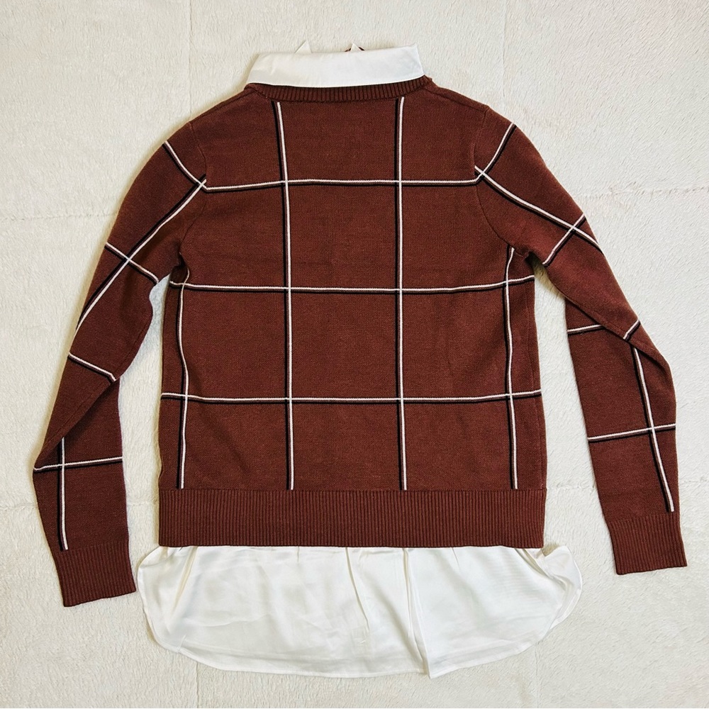 Jones New York Women’s Collared Sweatshirt Top Layered Size S - Picture 2 of 8
